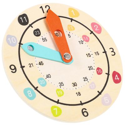 LALADEFIEE Educational Wooden Teaching Clock for Colorful Learning Clock for Promotes Hand-Eye Coordination and Cognitive Development Safe Smooth Edges Early Learning Tool for Preschool