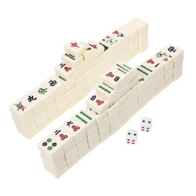 BCOATH Portable Mini Mahjong Kit Smooth Tiles Travel Set for Home Parties Bars Chinese Mahjong Game with Fine Workmanship and Lightweight Design