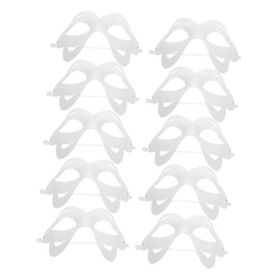 BRIGHTFUFU 10pcs DIY Paper Pulp Blank Masks White Half Face Masquerade Masks for Halloween Party Cosplay Theater Craft Supplies for Group Activities and Artistic Decoration