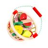 COOLHIYA Wooden Fruits Cutting for Educational Plaything with Smooth Surface and Portable Basket Enhances Hand Flexibility and Fruit Cognition Skills view 1