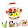 COOLHIYA Wooden Fruits Cutting for Educational Plaything with Smooth Surface and Portable Basket Enhances Hand Flexibility and Fruit Cognition Skills view 3