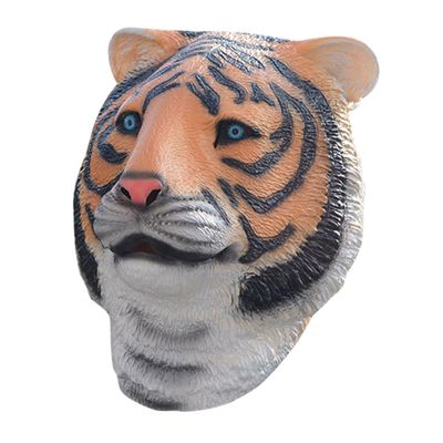 BRIGHTFUFU Realistic Tiger Headgear Latex Animal Face Cover for Halloween Masquerade Party Costume Prop Breathable Comfortable Simulation Tiger Mask for Performance and Role Play