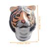 BRIGHTFUFU Realistic Tiger Headgear Latex Animal Face Cover for Halloween Masquerade Party Costume Prop Breathable Comfortable Simulation Tiger Mask for Performance and Role Play view 2