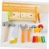 Gogogmee Educational Wooden Pounding Peg Workbench with Hammer Rainbow Peg for Boys and Indoor Montessori Early Learning Activity Safe and Preschool Game view 3