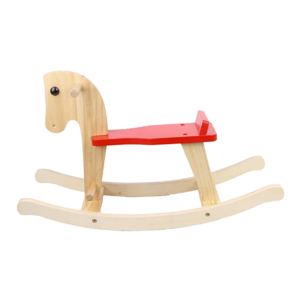 HAKIDZEL Wooden Rocker Horse with Handrails Riding Chair Rocking for Boys and Miniature Rocking Chair Birthday