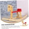 HAKIDZEL Wooden Rocker Horse with Handrails Riding Chair Rocking for Boys and Miniature Rocking Chair Birthday view 3