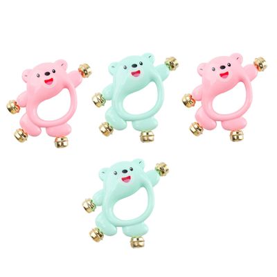 HAKIDZEL 4pcs Handbell Rattle Educational Sensory Playthings for Boy Girl Hanging Developmental Early Learning