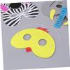 BCOATH 6pcs Cartoon Animal Masks EVA Material Comfortable Party Dress-up Accessories with Chick Tiger Monkey Panda Elephant Striped Pattern for Boys view 3