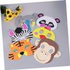 BCOATH 6pcs Cartoon Animal Masks EVA Material Comfortable Party Dress-up Accessories with Chick Tiger Monkey Panda Elephant Striped Pattern for Boys view 4