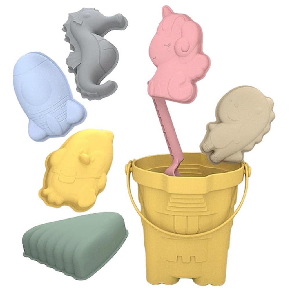 BCOATH Beach Sand Digging Lightweight Silicone Sand for Yellow Beach Bucket and Shovel Playset Outdoor Summer Fun Portable and Easy to Hold