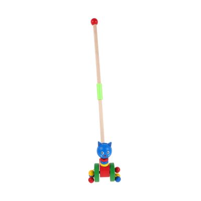 ORFOFE Wooden Push Walker with Cartoon Animal Design for Balance and Coordination Development Sturdy Walker Cart for Early Learning and Independent Walking Play