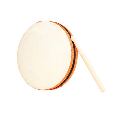 BRIGHTFUFU Double-sided Goatskin Hand Drum Set for Percussion Instrument Smooth Frame Educational Musical for Hand-brain Coordination and Early Learning