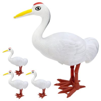 HAKIDZEL 4Pcs Clockwork Crane Wind-up Pull Back Playthings for Desktop Decor Educational Hand-Eye Coordination Party Favors