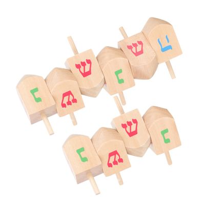 KOMBIUDA 10 Pcs Wooden Spinning Tops for Smooth Rotating Gyro for Birthday Parties and Educational Play Enhancing Hand-Eye Coordination and Brain Development Wood Construction for Indoor