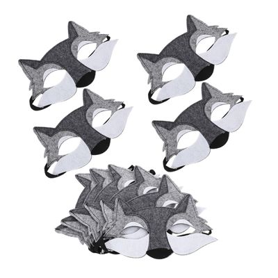 COOLHIYA 10pcs Lightweight Wolf Cosplay Masks Nonwoven Fabric Breathable Halloween Animal Half Face Mask for Masquerade Party Costume Role Play Accessories