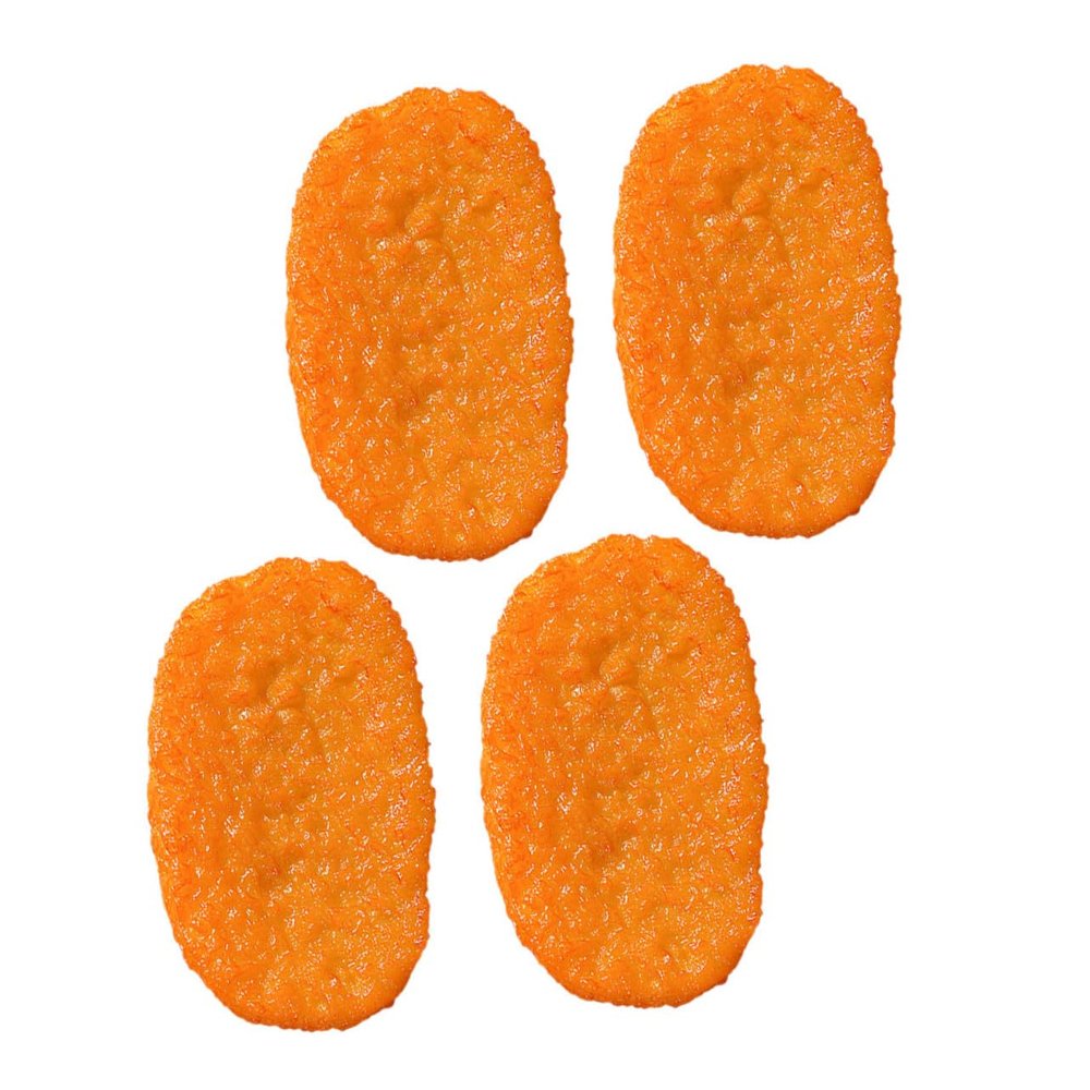 BCOATH 4pcs Realistic Cooked Food Props Fake Fried Crispy Potato Cakes for Pretend Play Kitchen Roleplaying Store Display Decoration