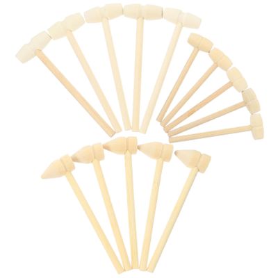 HAKIDZEL 15pcs Mini Wooden Mallets with Ergonomic Handles Safe Small Wood Hammers for Hammer for Boy Girl Play and Golden Egg Cracking Activities