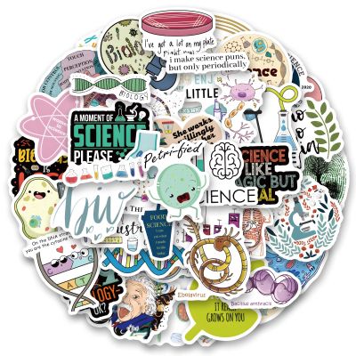 100pcs Funny Biology Stickers for Laptop & Water Bottles, Life Science Aesthetics Sticker Pack for Teachers & Students Funny Biology Gifts for College Students, Kids and Teachers