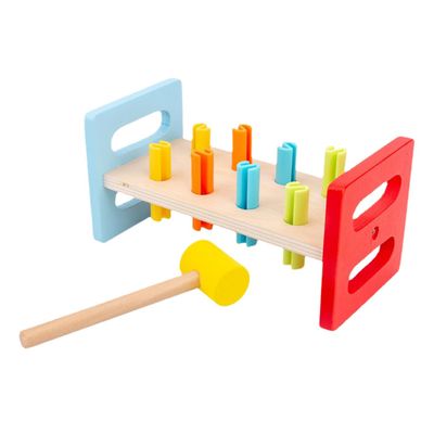 KOMBIUDA 2Pcs Pounding and Hammering for Interactive Whack Game Playthings for Motor Skill Development Fine Hand Dexterity Educational Hammer Bench for Ages