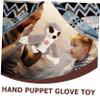 COOLHIYA Realistic Sloth Hand Puppet for Educational Stuffed Animal Puppet for Storytelling Interactive Role Play Enhances Bonding and Coordination Gray Plush view 4