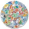 100pcs Ocean Animal Stickers for Water Bottles, Waterproof Adhesive Fish Decals Under The Sea Marine Life Stickers Ocean Stickers for Kids for Birthday Party Scrapbook Skateboard Phone Laptop view 1