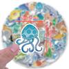 100pcs Ocean Animal Stickers for Water Bottles, Waterproof Adhesive Fish Decals Under The Sea Marine Life Stickers Ocean Stickers for Kids for Birthday Party Scrapbook Skateboard Phone Laptop view 2