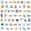 100pcs Ocean Animal Stickers for Water Bottles, Waterproof Adhesive Fish Decals Under The Sea Marine Life Stickers Ocean Stickers for Kids for Birthday Party Scrapbook Skateboard Phone Laptop view 4