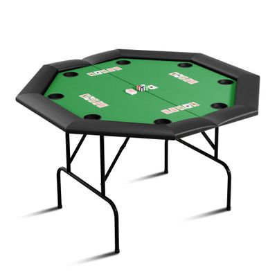 PeakPursuit Octagon Poker Table with Collapsible Legs, Blackjack Gaming Tables for 8 Players, Casino Leisure Table with Water-Resistant Cushioned Rail