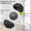Silicone Magnetic Balls, Fidget Toys for Adults & Teens, 6PCS Stress Balls Fidget Toy, Quiet Magnet Desk Fidgets with Textured, ADHD Anxiety Relief Items, Fun Stocking Suffers Gifts (Black) view 2