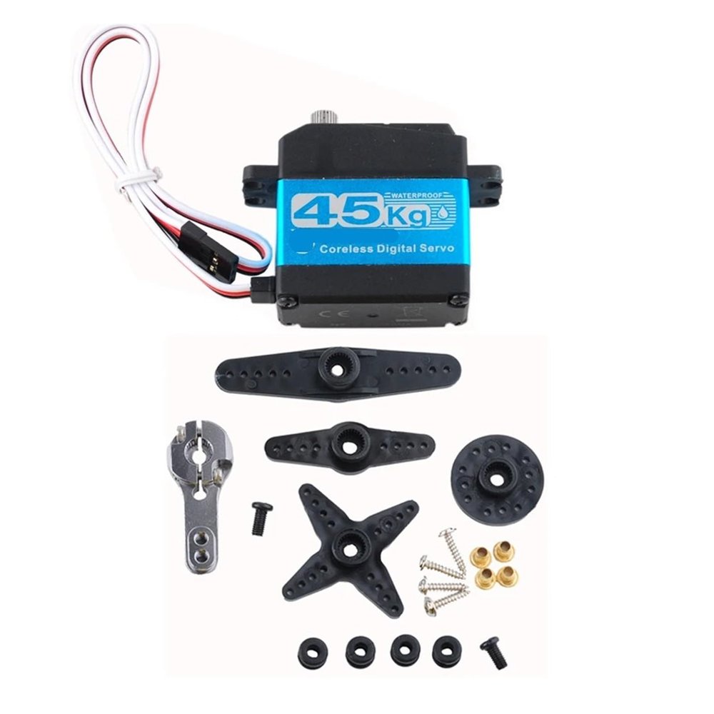 35KG 7.4V DS3235 PRO 45KG 7.4V DS3245 Coreless Digital Metal Servo 180/360 Waterproof IP66 with 25T Servo Arm(45KG 180)