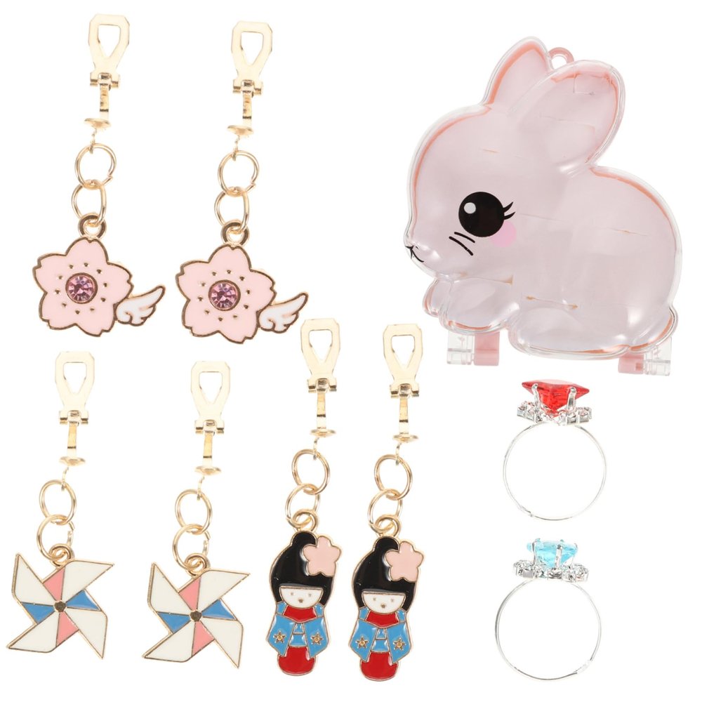 ZHZJQE Ornaments 1 Set Children's Ear Girl Decor Girls Jewelry Kid Suit for Kids Trendy Clip Cute Fake Earrings Plastic Ornaments