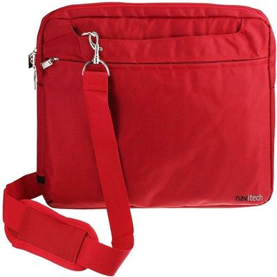 Navitech Red Sleek Water Resistant Travel Bag - Compatible with LeapFrog LeapPad 3 Learning Tablet