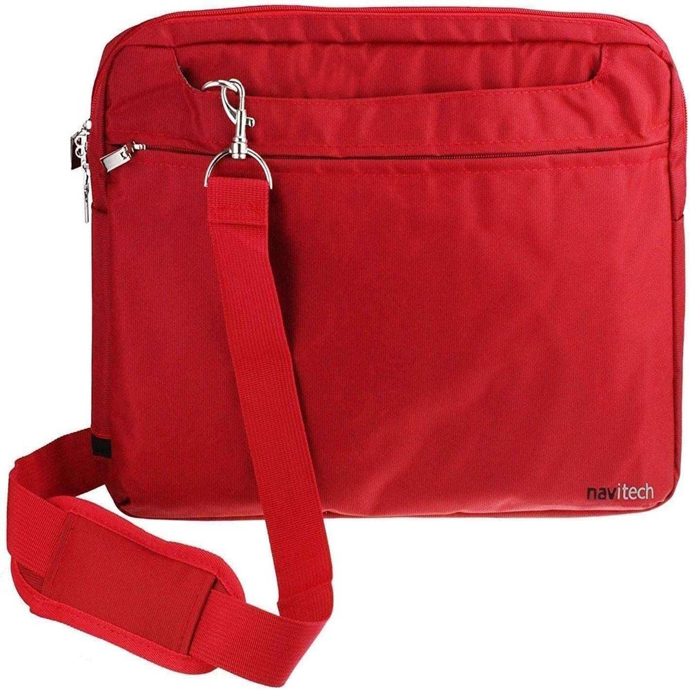 Navitech Red Sleek Water Resistant Travel Bag - Compatible with LeapFrog LeapPad 3 Learning Tablet