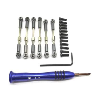 Compatible with WLtoys A959-B A979-B A959 A969 A979 K929 RC Car Upgrade Modification Parts Metal Adjustable Rods Screwdriver RC Car Accessories(Gray)