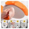 2Pc/set Reusable Toilet Seat Cover Warm Flannel Toilet Sticker Seat Pad Washable Bathroom Warmer Seat Bathroom Cushion Pad(Small orange) view 3