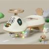 Wiggle Car Music Light Anti-Rollover Swing Car Silent Flash Wheel Twist Turn Wiggle Movement to Steer for Ages 2 Years and Up(Beige,Flashing Wheel) view 3