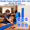 20 Ft Flexible Race Track Toys, Flex Race Car Ramp Track with 4 Race Cars & Suction Cups Rolls Up Portable DIY Race Track Anti Gravity Car Track Set,Kids Racecar Track Toy(Blue) view 3