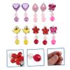 ZHZJQE Ornaments 10 Pairs Children's Clip Toddler Dress up Ear Pendants Little Girls Jewelry for Kids Play Earrings Girl Child Resin Tassel Pretend Ornaments view 3