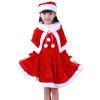 3 Pieces Girls Santa Dress, Christmas Cosplay Suit for Girl Kids Performance Velvet Dress Up with Belt (Red, 7-8 Years) view 1