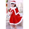 3 Pieces Girls Santa Dress, Christmas Cosplay Suit for Girl Kids Performance Velvet Dress Up with Belt (Red, 7-8 Years) view 2