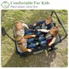 MomZi 4 Seater Wagon Stroller with Removable Canopy, Collapsible Wagon Stroller for 4 Kids with Storage Pocket for Baby and Toddlers Black view 4