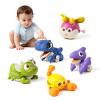 bessome Wind Up Crawling Baby Toys Set, Cute Animal Push and Go Car Toys for 18 Months, Montessori Early Learning Toys for Boys & Girls 2 3 4 Years Old, Hand-Eye Coordination & Crawling Training Gift view 1