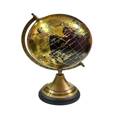 Decorative Vintage World Map Globe  Nautical Tabletop Globe with Classic Brass Finish for Home & Office Display, Perfect Gift