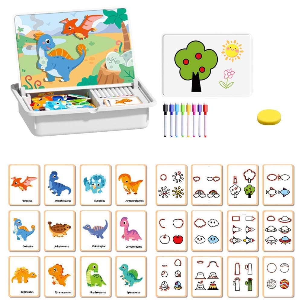 PolishWiz Magnetic Dress-Up Puzzle Book for Kids, Creative Magnetic Face & Outfit Game, Educational Travel Toy for Toddlers 3-6 (Children's Zoo)