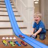 15 Ft Flexible Race Car Track for Kids, Double-Sided Racetrack with Suction Cups, Race Car Ramp Track & Compatible 1:64 Diecast Cars,Portable Roll Up Track Toy,Gift for Boys Girls Ages 3-5 5-7 view 1