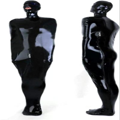 Full Body Latex Sleeping Bag Body Bag Open Mouth and Nose Crotch and Back Zipper Sleep Sack(Custom Color,X-Small)