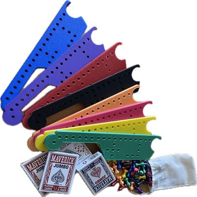 2-8 Player 3D Printed Pegs and Jokers Board Game Set, 8 Colors, Complete with Cards and Storage Bag