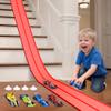 15 Ft Flexible Race Car Track for Kids, Double-Sided Racetrack with Suction Cups, Race Car Ramp Track & Compatible 1:64 Diecast Cars,Portable Roll Up Track Toy,Gift for Boys Girls Ages 3-5 5-7 view 1