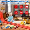 15 Ft Flexible Race Car Track for Kids, Double-Sided Racetrack with Suction Cups, Race Car Ramp Track & Compatible 1:64 Diecast Cars,Portable Roll Up Track Toy,Gift for Boys Girls Ages 3-5 5-7 view 2