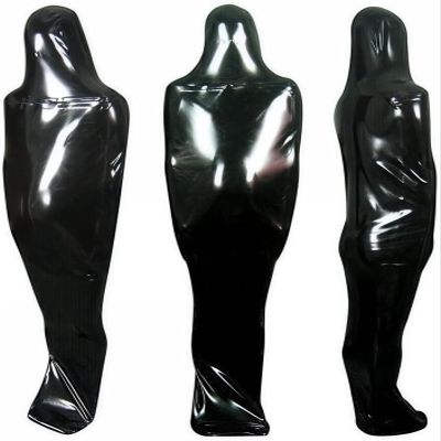 Chest Entry Latex Sleeping Bag Chest Zipper Tight Body Bag Rubber Sleep Sack Open Nose Holes Handmade(Pink,X-Small)